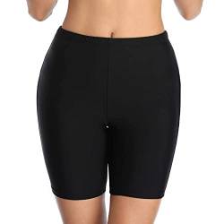 Damen Badeshorts UPF50+ Badehose Boardshorts Hohe Taille Schwimmhose Bauchkontrolle Schwimmshorts Schwimmunterteil Badeshorts für Damen Badehose Damen Lang Badelegging Badeshorts Stretch Bikinihose von Qersh