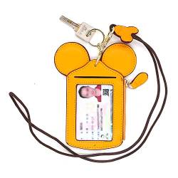 QiMing Kartenhalter, PU-Schlüsselband, Familienspielzeug für Mädchen und Frauen (gelb) von QiMing