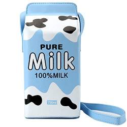 QiMing Pure Milk Box CrossBody Portemonnaie-Tasche,PU-Handy-Schultertasche für Frauen Mädchen(ChunNN) von QiMing