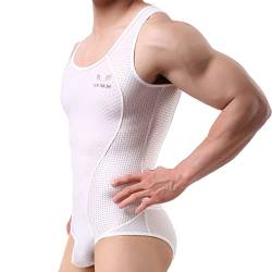 QiaTi Herren Athletic Supporters Wrestling Boxer Overall Mesh Atmungsaktiver Bodysuit Sport Body Unterwäsche Gym Overall von QiaTi