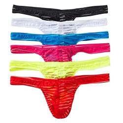 QiaTi Herren String Transparent Tangas Männer Dessous Unterwäsche Badehosen Low Rise 6-Pack L von QiaTi