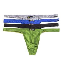 QiaTi Herren Strings Slips Tangas Männer Retroshorts Unterwäsche Unterhose Boxershorts Mini Panties 4 Pack von QiaTi
