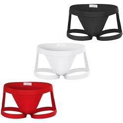 QiaTi Herren Thong Unterwäsche Atmungsaktive Herren Tanga G-String Briefs Athletic Supporter Männlich Bikini für Workout Gym von QiaTi