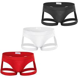 QiaTi Herren Thong Unterwäsche Atmungsaktive Herren Tanga G-String Briefs Athletic Supporter Männlich Bikini für Workout Gym von QiaTi