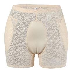 QiaTi Hiding Gaff Panty Shaping Hosenbrief für Crossdresser Transgender Unterwäsche (Style Boxers/Beige, L) von QiaTi