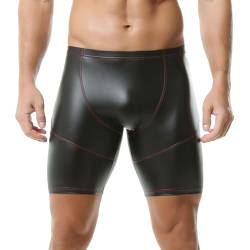 QiaTi Männer Leder Shorts Slim Fit Hot Short Pants Männer Sexy Tight Shorts für Urlaub von QiaTi