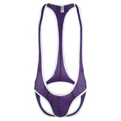 QiaTi Männer Tanga Trikot Bodysuit Stretch Wrestling Singlet Jumpsuit Einteilige G-String Unterwäsche von QiaTi