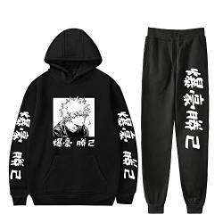 Qian Qian My Hero Academia Hoodie und Jogginghose Set Bakugou Katsuki Cosplay Kapuzenpullover Sportanzug Sweatshirt Sporthosen 2 Stück Sets (M, Schwarz 3) von Qian Qian