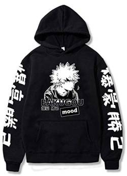 Qian Qian Unisex My Hero Academia Hoodies Sweatshirt Bakugou Katsuki Cosplay Kapuzenpullover Halloween Kostüm Jacke Coat (M, Schwarz 31) von Qian Qian