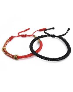 ArmbandfüR Herren Damen Tibetisches GlüCksarmband Buddhistischer Rotes Armband GlüCksbringer Mann Frau Geburtstagsgeschenk Weihnachtstag Geschenk FüR Papa Mama Opa Oma Ehemann Freund Freunde, Rot von QianSiLi