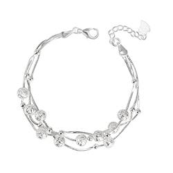 QianSiLi Drei Leben und Drei Welten Armband Damen Silber 925, Das Geschenke für Frauen, Charms Personalisierter Schmuck, Einstellbar ArmbäNder, WunderschöN Freundin, SchöN MäDchen von QianSiLi