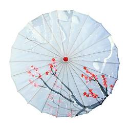 Qianly 82 cm chinesischer Ölpapier-Regenschirm, Seidenstoff, Damen-Regenschirm, dekorativer Tanz-Regenschirm, Stil d von Qianly