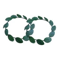 Qianly Blattkranz-Kopfbedeckung, Hochzeits-Stirnband für die -Weihnachtsfeier, 2 Stück Grün von Qianly