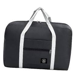 Qianly Faltbare Reisetaschen-Packwürfel für Koffer, Reiseutensilien für Damen und Herren, Gepäckaufbewahrung für Sport, Einkaufen, Fitnessstudio, Schwarz von Qianly