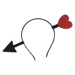 Qianly Herz-Stirnband, Haarreifen, Valentinstag-Dekoration, tragbar, bequem, Kopfschmuck, Haarschmuck für Kostüm-Requisiten, Maskerade, 1 Herz von Qianly