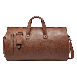 Qianly Hochwertige Reisetasche für Damen und Herren, tragbar und wasserfest, Gepäcktasche mit praktischem Schuhfach für Urlaub und Camping, BRAUN von Qianly