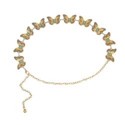 Qianly Schmetterlingskette für Frauen Und Mädchen, Taillenaccessoire in Gold, Gold von Qianly