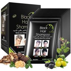 Qianren Instant Hair Dye Shampoo zum Färben schwarzer Haare, 25 ml x 10 Beutel, hält 4 Wochen von Qianren