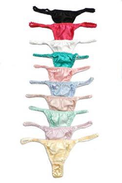 6 Stück 100% Seide Damen unterwäsche String Tangas Slip GR.S M L XL XXL (L) von Qianya silk