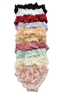 Qianya silk 6 Stück 100% Seide Damen unterwäsche Slip GR.32 34 38 42 44 (3XL) von Qianya silk