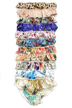 Qianya silk 6 Stück 100% Seide Damen unterwäsche Slip GR.32 34 38 42 44 47 (3XL) von Qianya silk