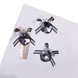 3 Stück Stilvolle Und Einzigartige Organza Bowknot Nagelkunst Strasssteine Fingernagel Dekor DIY Dekoratives Zubehör Nagel Zubehör von Qilmal
