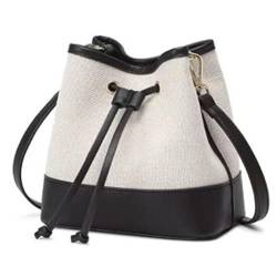 Qilmal Stilvolle Damen Kontrastfarbe Eimer Tasche geräumig & vielseitig Handtasche Tote Verstellbarer Schultergurt für verschiedene Anlässe, schwarz / weiß von Qilmal