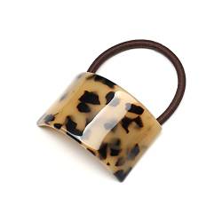 QinGoo Celluloseacetat Elastisch Haargummi Haarband Pferdeschwanzhalter Damen Haarkschmuck Kopfschmuck Elegant Haar-Accessoire 1stück(Tortoise) von QinGoo