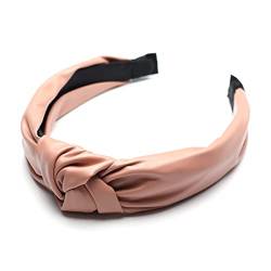 QinGoo Leder PU Stirnband Pink Haarreife Frauen Stirnbänder Haarband Haarschmuck Kopfschmuck 1stück(Pink) von QinGoo