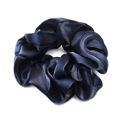 QinGoo Organza Elastisch Haargummi Haarband Pferdeschwanzhalter Damen Haarkschmuck Kopfschmuck Elegant Haar-Accessoire 1stück(Navy) von QinGoo