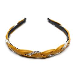 QinGoo PU Kristall Stirnband Kopfschmuck Stirnbänder Haarband Haarschmuck (Yellow) von QinGoo