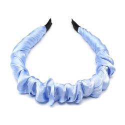 QinGoo Satingefühl BlauStirnband Haarreife Frauen Stirnbänder Haarband Haarschmuck Kopfschmuck 1stück(Blue) von QinGoo
