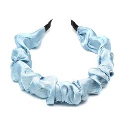 QinGoo Satingefühl Hellblau Stirnband Haarreife Frauen Stirnbänder Haarband Haarschmuck Kopfschmuck 1stück(Light Blue) von QinGoo