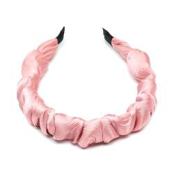 QinGoo Satingefühl Rosa Stirnband Haarreife Frauen Stirnbänder Haarband Haarschmuck Kopfschmuck 1stück(Pale Pink) von QinGoo