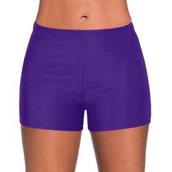 Damen Badeshorts Bauchkontrolle Schwimmshorts Schnell Trocknend Boardshorts Schwimmunterteil UPF50+ Damen Badeshorts Kurze Badehose Schwimmshorts Wassersport Boardshorts Schwimmhose UV Schutz von QinMMSPORTS