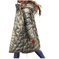 Damen Wintermantel warmer Steppmantel lang mit Kapuze, Damen Daunenjacke Winterjacke Steppjacke Wintermantel Lange Daunenjacke Parka Jacke Outwear Frauen Winter Warm Daunenmantel Mantel Steppmantel von QingHUImao