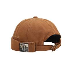 Herren Dockercap Dockermütze Hafenmütze Fischermütze Mütze Cap Seemannsmütze Brimless Hat Hafenmütze Bikercap Herrenmütze Wandermütze Dockercap Kopfbedeckung Seemannskappe (A-Khaki, One size) von QingHUImao