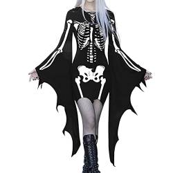 QingHUImao Gothic Kleidung Damen E Girl Rock Vintage Mittelalterlichen Gothic Kleid Cosplay Kleid Trompetenärmel Mittelalter Schulterfrei Party Karneval Kostüm Kleidung Partykleider (A-014, S) von QingHUImao