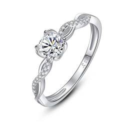 Qings Zirkonia Jubiläum Versprechen Ehering Verlobungsring 925 Sterling Silber Ring für Frauen von Qings