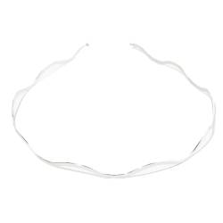 Qinlenyan Gewelltes Stirnband für Damen, schickes Haarband aus Metall, geometrische Wellenform, Haarreifen, rutschfest, elastisches Design, Haarschmuck, Silber von Qinlenyan
