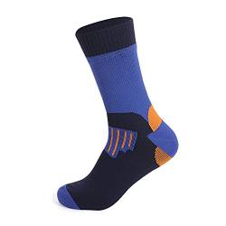 Qinlov Wasserdichte Socken für Damen und Herren Ultraleichte Atmungsaktive Sport Klettern Trekking Wandern Camping Angeln Socken (Blau, EU 43-46, l) von Qinlov