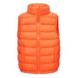 Daunenweste Kinder Mädchen Jungen Ultraleicht Steppweste Vest Ärmellos Daunenjacke Orange 160 von Qinuan