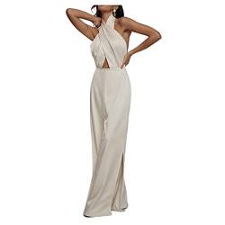 Qiribati Damen -Jumpsuits Ärmellose Hochzeit Hose -anzüge Backless Summer Playsuit für Urlaubsstrampler von Qiribati