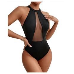 Qiribati EIN Stück Badeanzüge für Frauen Mesh Cutout Gepolstert Badebekleidung Sexy Strandanzug von Qiribati