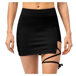 Skorts Röcke für Frauen Strap Minirock Sport Bodycon Tennisröcke Lässige Golfrocktaschen Taschen von Qiribati