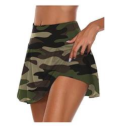 Tarnt Camouflage Active Rock Tennis Athletic Skorts A-line-Faltenrock mit Shorts von Qiribati