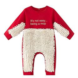 Qixiu Baby Long Sleeve Mop Romper Outfit Baby Clothing Cleaning Mop Jumpsuit Children Playsuit for Crawling Boy Girl 0-24 Months, multicoloured von Qixiu