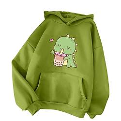 Qixiu Hoodie Damen Kapuzenpullover Herbst Winter Lässiges Einfarbig Pullover lose Kapuzen Jacke Kawaii Pullover Sweatshirt Oversize Süße Outwear Mädchen von Qixiu