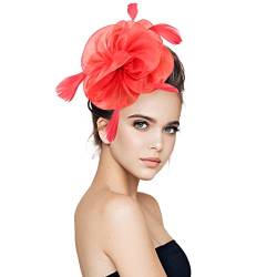 Qixiu Hüte für Damen Fascinators Damen Pillbox Blumenhut für Tea Party Cocktail Hochzeit Kirche Laufzubehör Damen (RD1, One Size) von Qixiu