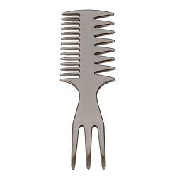 Qkiss Men Friseurwerkzeug Breite Zähne Gabel Kamm Haarglättung Lockenöl Haar Styling Kamm(Fork Comb) von Qkiss